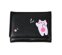 Women's Cute Short Wallet Money Case Stylish and Practical Coin Purse for Girls and Ladies, Black, 10.5*2*8cm