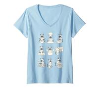 Women's Cute Siamese Cat Baking Chef Pastry Chef V-Neck T-Shirt