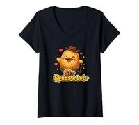 Women's Cute Sir-Spuds-a-Lot Kawaii Potato Pal Novelty Graphic Tee V-Neck T-Shirt
