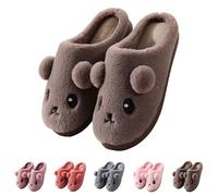 Womens Cute Slippers Soft Bottom Slippers Womens Lovely Animal Ear Sliders Soft Plush Sliders Comfy Warm Slides Slip On Fuzzy Slides Plush Outdoor Slipper Anti Skid House Shoes