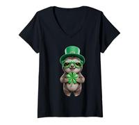 Women's Cute Sloth st Patricks Day Kids Boys V-Neck T-Shirt