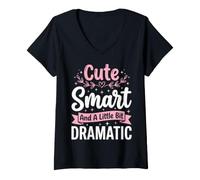 Women's Cute Smart and A Little Bit Dramatic V-Neck T-Shirt