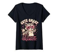 Women's Cute Smart and A Little Bit Dramatic V-Neck T-Shirt