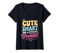 Women's Cute Smart and A Little Bit Dramatic V-Neck T-Shirt