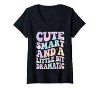 Women's Cute Smart and A Little Bit Dramatic V-Neck T-Shirt