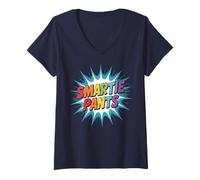 Women's Cute Smartie Pants Smarty Hero Reading Graduation School V-Neck T-Shirt