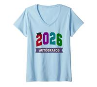Women's Cute Spanish Students Last Day of School Autographs Signing V-Neck T-Shirt