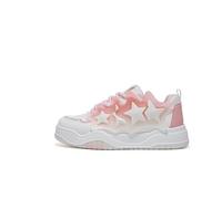 Womens Cute Star Platform Trainers Lightweight Comfort Walking Shoes Y2K Breathable Fashion Sneakers White Pink 5.5