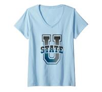 Womens Cute State University College Education Graduate I'm So V-Neck T-Shirt