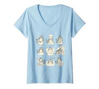 Women's Cute Tabby Cat Baking Pastry Chef V-Neck T-Shirt