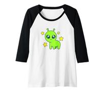 Womens Cute TBH Autism Creature Meme Alien Raglan Baseball Tee