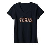Womens Cute Texas Leopard Cowgirl Southern Country Girl V-Neck T-Shirt