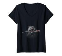Womens Cute Tiger Zoo Realistic Tiger Wild Animal Lover Men Women V-Neck T-Shirt