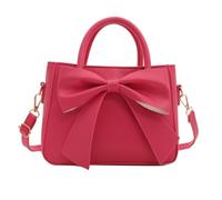 Women's Cute Top-Handle Bag, PU Crossbody Bag, Bow Design and Lightweight, Applies to Daily Use, Outfits and Casual Occasions (Rose pink,22 * 9 * 16cm)