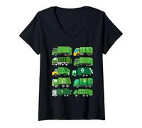 Women's Cute Truck Garbage Recycling Separation Garbage Truck V-Neck T-Shirt