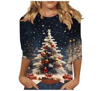 Women's Cute Valentine's Day Shirt Novelty 3D Fluffy Heart Bow Sleeves 3/4 Sleeve Casual Pullover Tops Women Romantic Date Gifts for Girlfriend Winter Spring Clothing Trendy Dressy Holiday Blouse