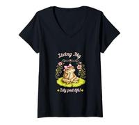 Women's Cute Vintage Frog Toad Introvert Dreaming Storybook Graphic V-Neck T-Shirt