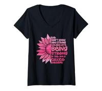 Womens Cute We Don't Know How Strong We are Breast Cancer Awareness V-Neck T-Shirt