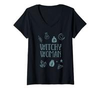 Womens Cute Wicca Witchy Woman Witchcraft V-Neck T-Shirt