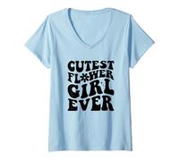Womens Cutest Flower Girl Ever For Girls Kids Flower Lovers V-Neck T-Shirt