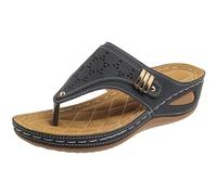 Womens Cutout Wedge Sandals Dressy Spring Solid Summer Trendy Retro 2026 Leather Sexy Thick Sole Slip On Spring 2026 Thong Cute Y2K Women's Casual Comfort Wedge Sandals Comfy