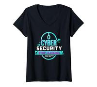 Women's Cyber Security Awareness Funny IT Pro Stop Clicking Quote V-Neck T-Shirt