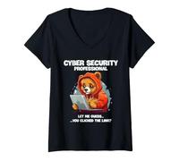 Women's Cyber Security Professional Link Click Awareness Humor V-Neck T-Shirt