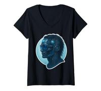 Womens Cyber VS Human V-Neck T-Shirt