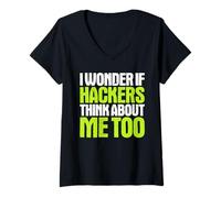 Women's Cybersecurity Engineer I Wonder If V-Neck T-Shirt