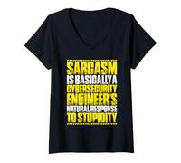 Women's Cybersecurity Engineer Sarcasm Response V-Neck T-Shirt