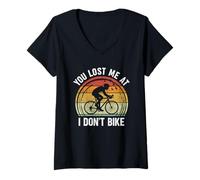 Womens Cycling Funny Gravel Road Bike Rider Cyclist Bicycle Lover V-Neck T-Shirt