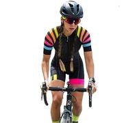 Women's Cycling Suit Triathlon Racing Team Jersey One Piece Jumpsuit Short Sleeve Tight Cycling Suit GEL Pad XS-3XL, 1, Large