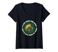 Womens Cyclist Cat Lover Cycling Bicycles Bike Bicycle Cat Humor V-Neck T-Shirt