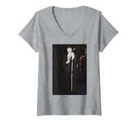 Womens Cyndi Lauper Singer Live at Pier Head Liverpool 1990 V-Neck T-Shirt