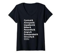 Womens Cynical Antisociable Personal Traits But A Nice Person V-Neck T-Shirt