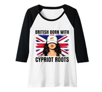 Womens Cypriot Roots British Born Girl Pride Cyprus Heritage Raglan Baseball Tee