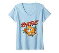 Women's D.A.R.E. 2 Cool 4 Drugs Old School Tattoo Daren the Lion PSA V-Neck T-Shirt