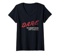 Womens D.A.R.E. Program Dare to Keep Kids Off Drugs PSA V-Neck T-Shirt