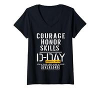 Womens D-Day Overlord Normandy Landing 1944 Remembrance for Men V-Neck T-Shirt