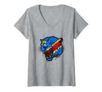 Women's D.R. Congo, Congo Leopard, Kinshasa, Congolese Patriotic V-Neck T-Shirt