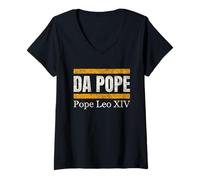 Women's Da Pope - Pope Leo XIV Vintage Design Humour V-Neck T-Shirt