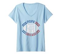 Womens Da Pope Tshirt Chicago Pope Leo XIV Provost American USA V-Neck T-Shirt