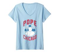 Womens Da Pope Tshirt Chicago Pope Leo XIV Provost American USA V-Neck T-Shirt