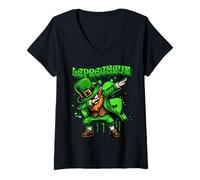 Women's Dabbing Leprechaun Funny St Patrick’s Day Irish Style V-Neck T-Shirt