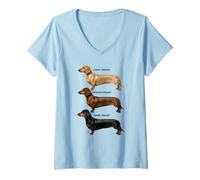 Women's Dachshund Coffee Roast Chart Light Medium Dark Roast Wiener V-Neck T-Shirt