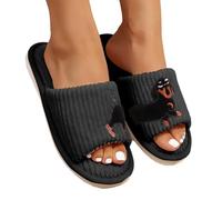 Women's Dachshund Print Slippers Open Toe Warm Winter House Shoes | Dachshund print styling and an open toe combine with a warm finish for playful indoor footwear through the colder months.