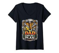Women's Dad Always Has A Plan Handy Tools V-Neck T-Shirt