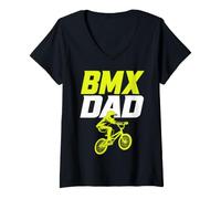 Women's Dad BMX Rider Father Freestyle Bike V-Neck T-Shirt