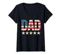 Womens DAD Celebrates fatherhood best dad V-Neck T-Shirt