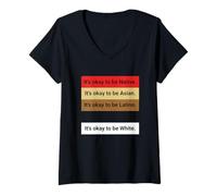 Women's Dad Joke, It's ok to be Latino, Native, Asian etc... V-Neck T-Shirt